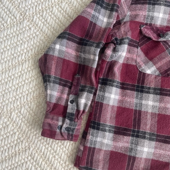 Coleman Thick Cotton Plaid Red Button Down Shirt XL Red - Picture 3 of 6